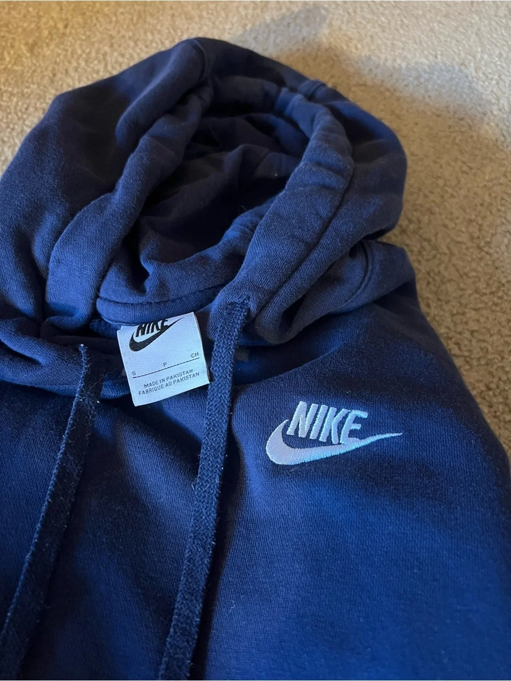 Nike Navy Pullover Hoodie with White Logo